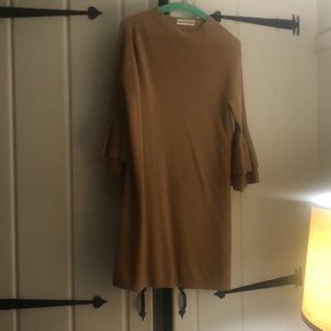 Anthropologie tan dress perfect for fall